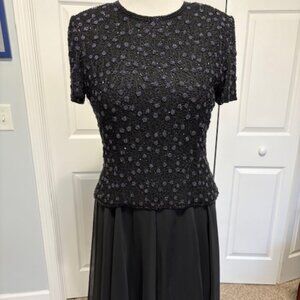 VINTAGE ADRIANNA PAPELL OCCASIONS BEADED COCKTAIL DRESS - SIZE 14
